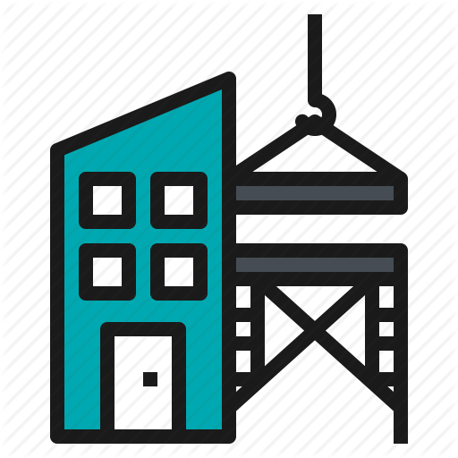 Building, Construction, Crane, Scaffolding Icon