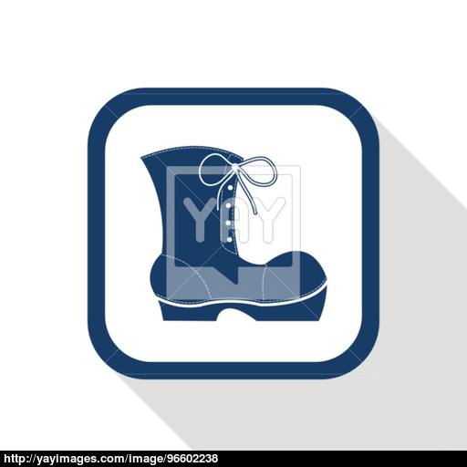 Work Boots Flat Icon Vector