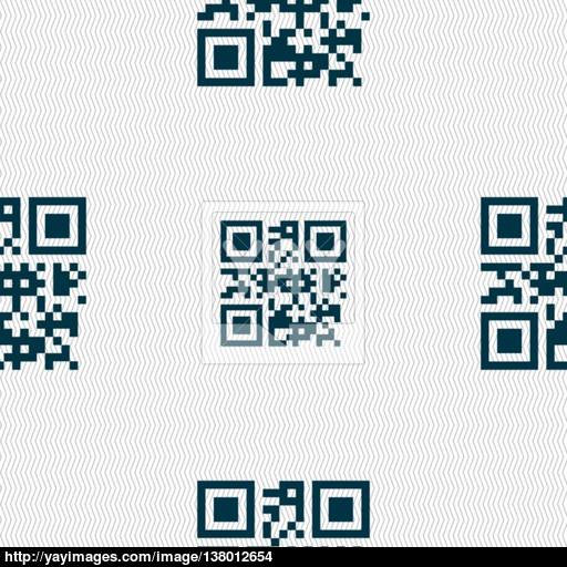 Qr Code Icon Sign Seamless Pattern With Geometric Texture Vector