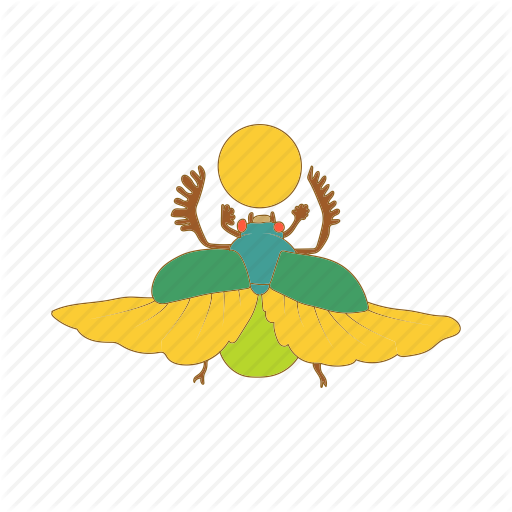 Ancient, Beetle, Cartoon, Egypt, Egyptian, Scarab, Wing Icon