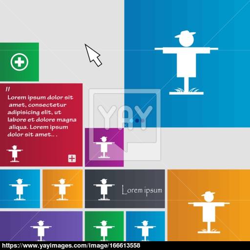 Scarecrow Icon Sign Buttons Modern Interface Website Buttons