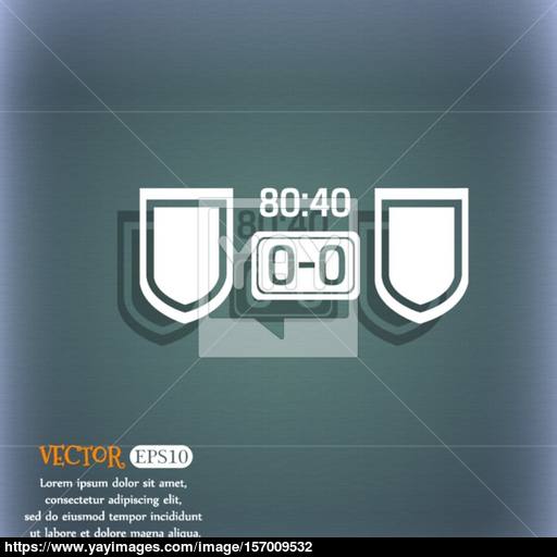 Scoreboard Icon On The Blue Green Abstract Background With Shadow