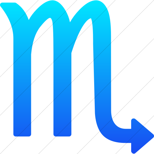 Simple Ios Blue Gradient Astrological Signs Scorpio Icon