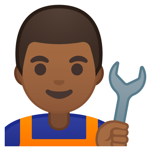 Man Mechanic Medium Dark Skin Tone Icon Noto Emoji People
