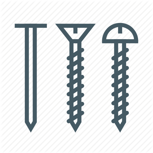 Hardware, Nail, Screw, Screws, Wood, Woodwork Icon