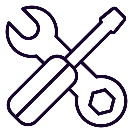 Wrench And Screwdriver Stroke Icon