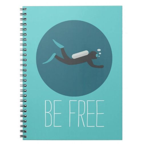 Scuba Diver Modern Flat Icon Illustration Notebook Diving