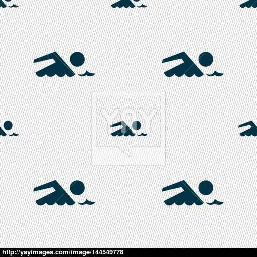 Swimming Sign Icon Pool Swim Symbol Sea Wave Seamless Abstract