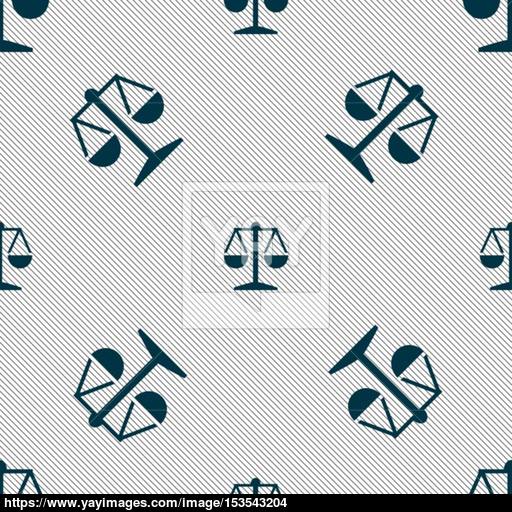 Libra Icon Sign Seamless Pattern With Geometric Texture Vector