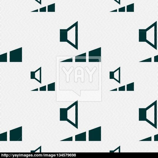 Volume, Sound Icon Sign Seamless Pattern With Geometric Texture