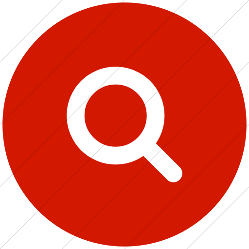 Flat Circle White On Red Bootstrap Font Awesome Search Icon
