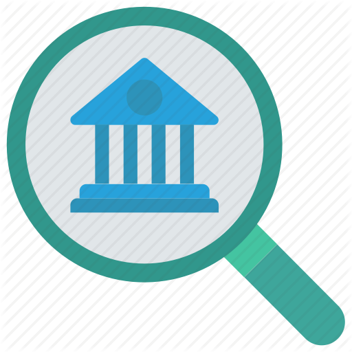 Bank, Find, Glass, Magnifier, Search Icon
