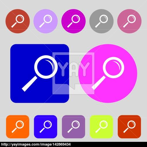 Magnifier Glass Sign Icon Zoom Tool Button Navigation Search