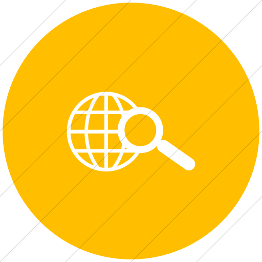 Flat Circle White On Yellow Classica Internet Search Icon