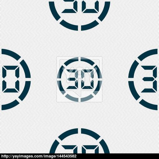 Second Stopwatch Icon Sign Seamless Abstract Background