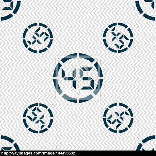 Second Stopwatch Icon Sign Seamless Pattern With Geometric