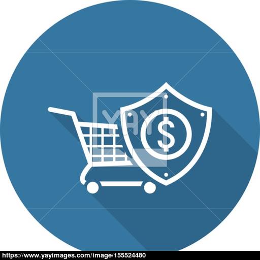 Safe Shopping Icon Flat Design Vector