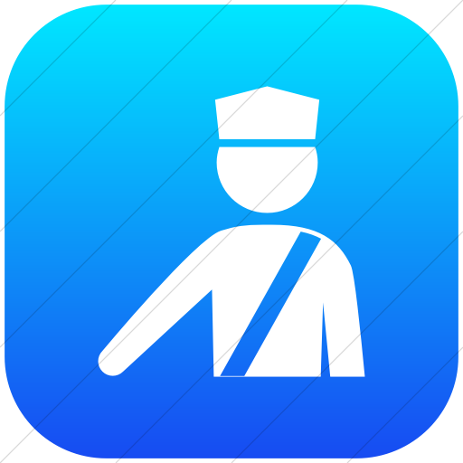 Flat Rounded Square White On Ios Blue Gradient Ocha