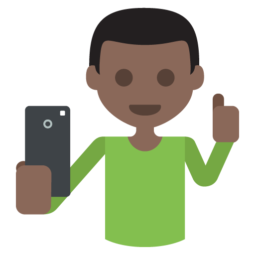 Selfie Dark Skin Tone Emoji Emoticon Vector Icon Free Download