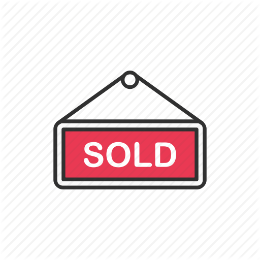 Sell, Shop, Sold, Sold Sign Icon