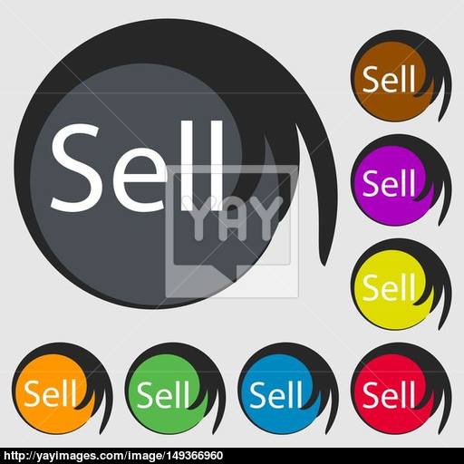 Sell Sign Icon Contributor Earnings Button Symbols On Eight