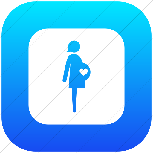 Flat Rounded Square White On Ios Blue Gradient Ocha