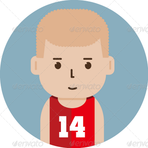 Set Of Basketball Player Avatar Flat Icons
