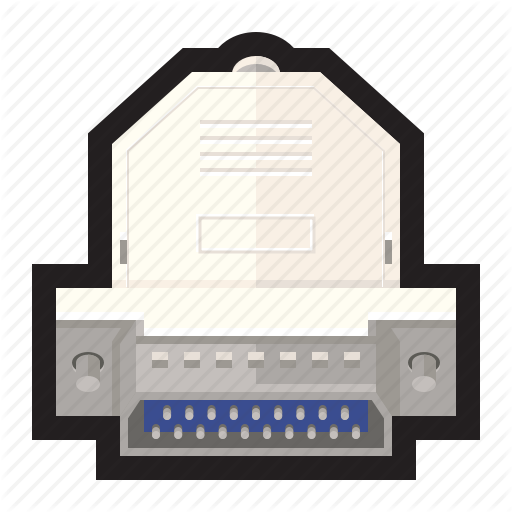 Cable, Parallel, Pin, Port, Printer, Serial Icon