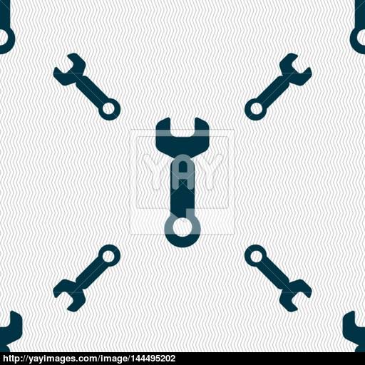 Wrench Key Sign Icon Service Tool Symbol Seamless Pattern