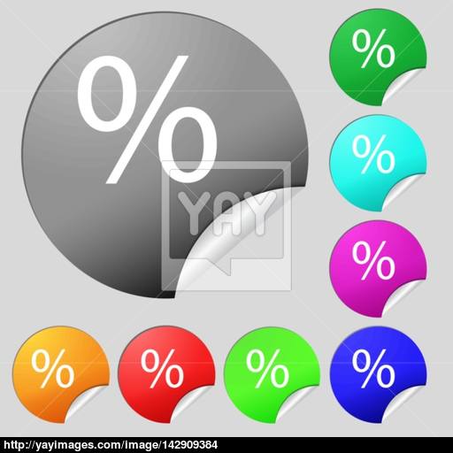 Discount Percent Sign Icon Modern Interface Website Button Set