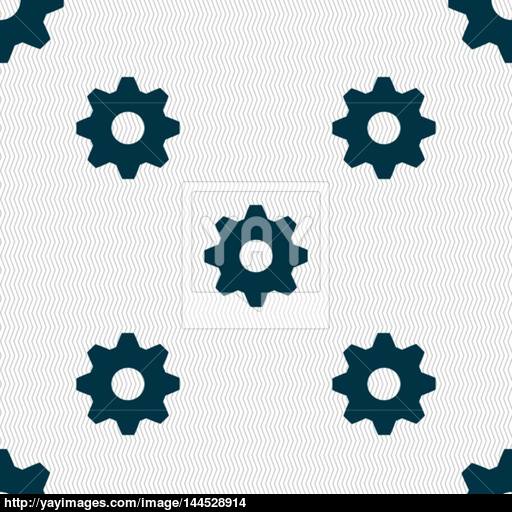 Cog Settings Sign Icon Cogwheel Gear Mechanism Symbol Seamless