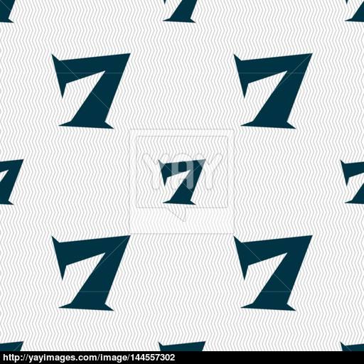 Number Seven Icon Sign Seamless Abstract Background