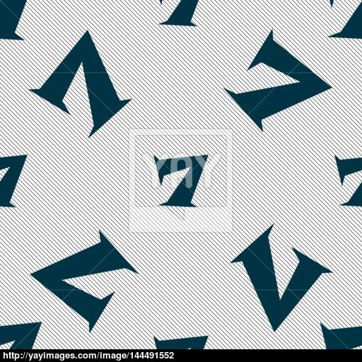 Number Seven Icon Sign Seamless Pattern With Geometric Texture
