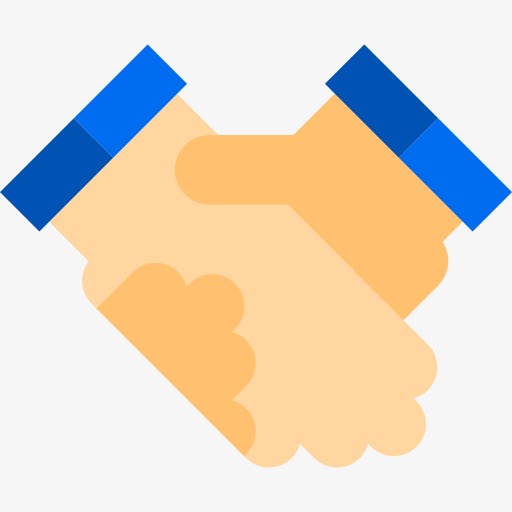 Shake Hands, Orange Cartoon Handshake, Orange, Cartoon Png Image