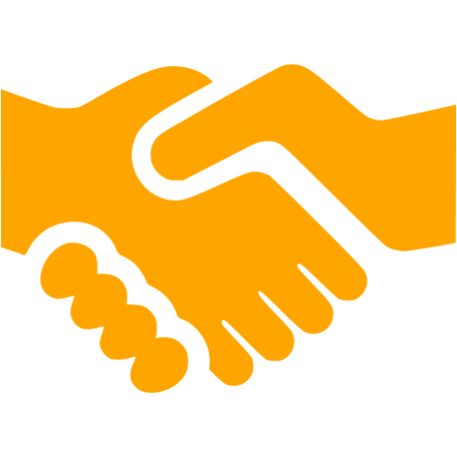 Orange Handshake Icon