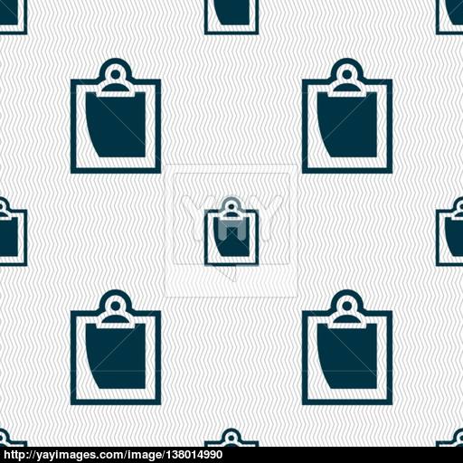 Sheet Of Paper Icon Sign Seamless Pattern With Geometric Texture