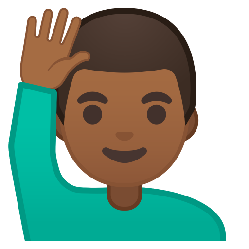 Man Raising Hand Medium Dark Skin Tone Icon Noto Emoji People