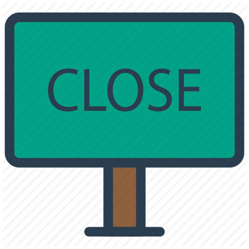 Board, Close, Label, Signboard Icon