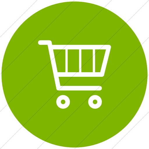 Flat Circle White On Green Broccolidry Shopping Cart Icon