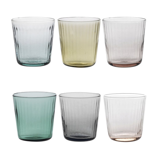 Set Of Multicolor Pleated Shot Glasses