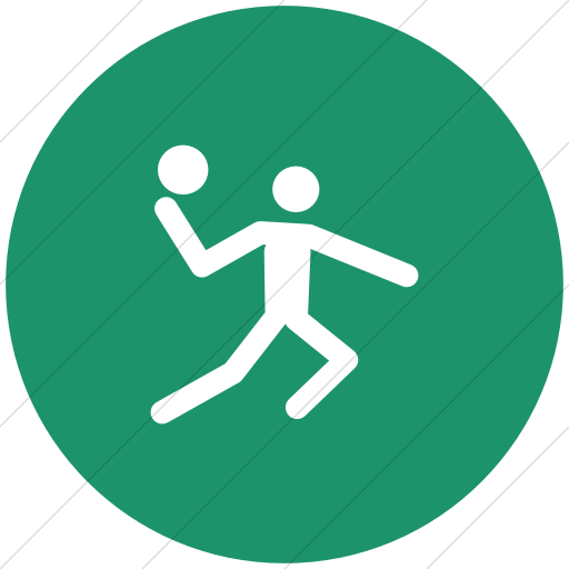 Flat Circle White On Aqua Sports Shot Put Icon