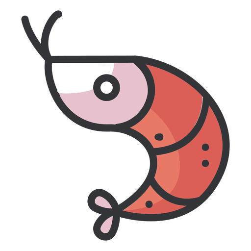 Shrimp Flat Cartoon Icon