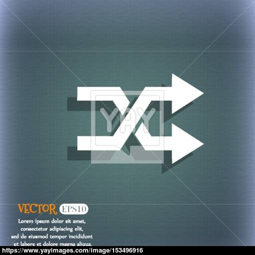 Shuffle Icon On The Blue Green Abstract Background With Shadow