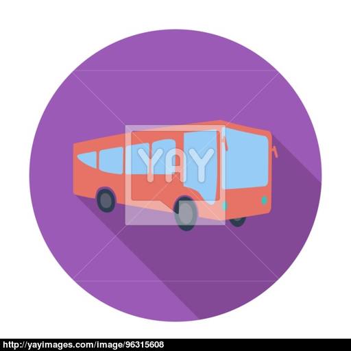 Bus Flat Icon Vector