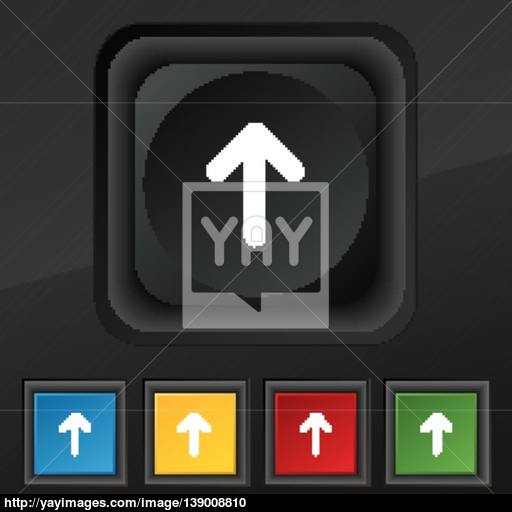 Arrow Up, This Side Up Icon Symbol Set Of Five Colorful, Stylish