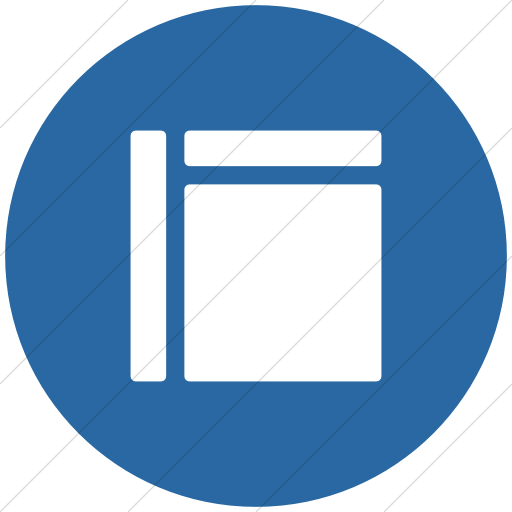 Flat Circle White On Blue Layouts Rounded Fixed Left