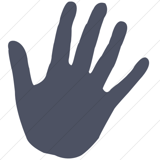 Simple Blue Gray Classica Stop Hand Icon