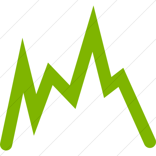 Simple Green Raphael Line Chart Icon