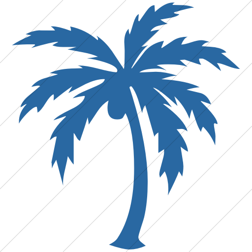 Simple Blue Classica Palm Tree Icon