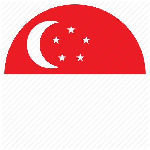 Asia, Country, Flag, Nation, Round, Singapore Icon
